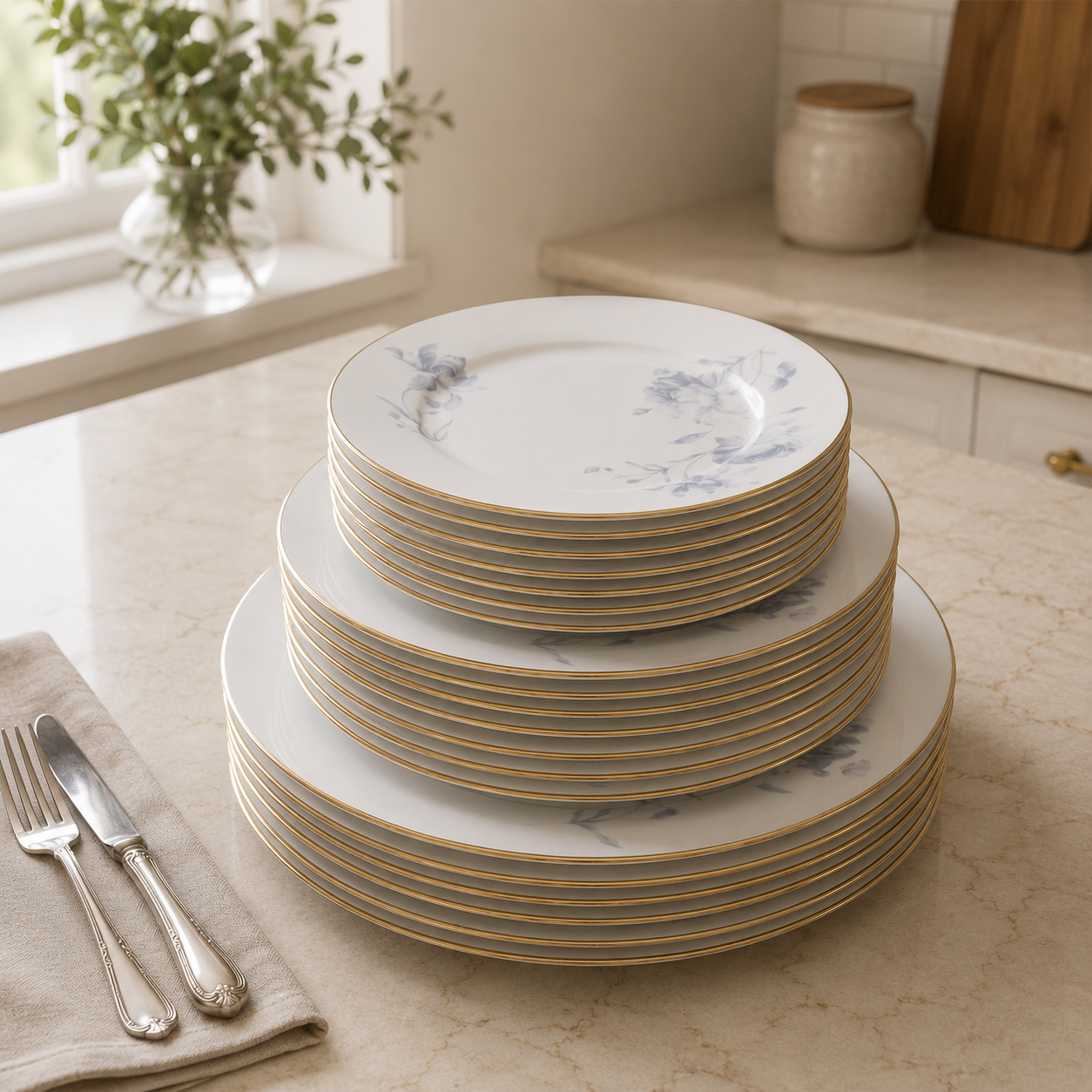 Floral Super Bone Dinner Set