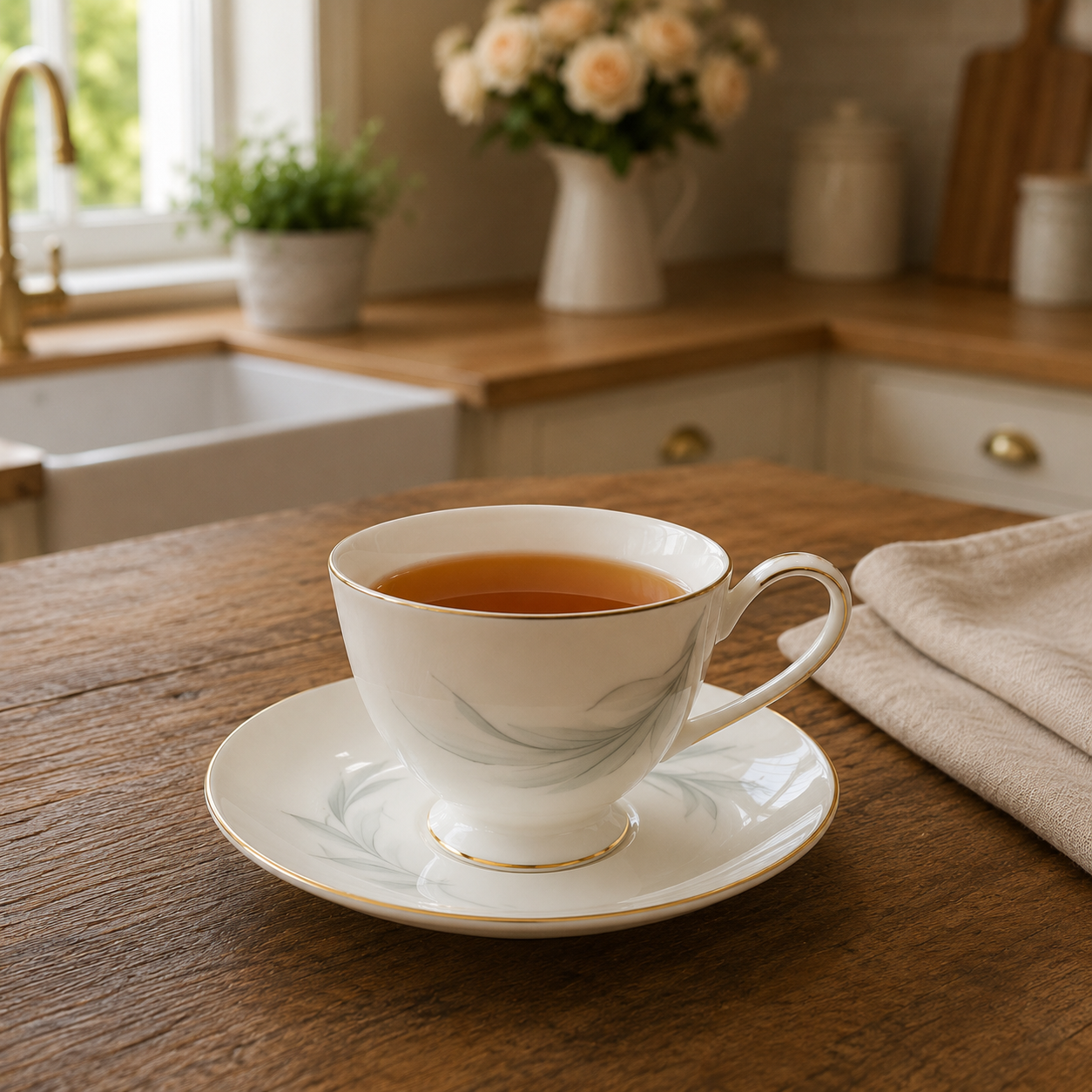 Bone China 24 Pieces Tea Set – Elegant White & Gold Tea Cup