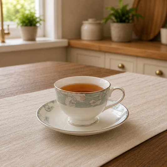 Bone China 24 Pcs Tea Set – Elegant Floral Tea Cup & Saucer