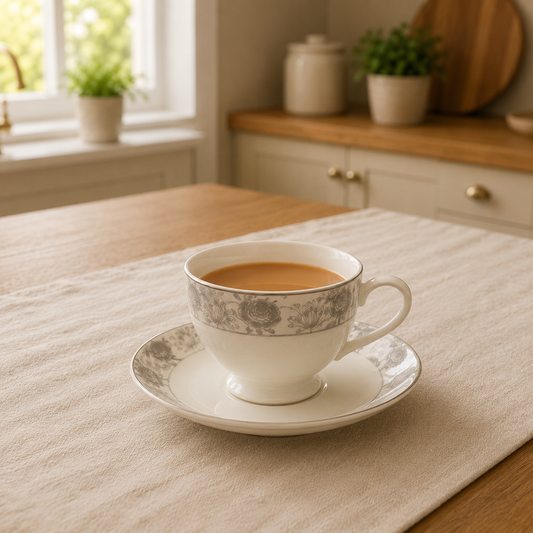 Bone China 24 Pcs Tea Set – Elegant Floral Tea Cup & Saucer