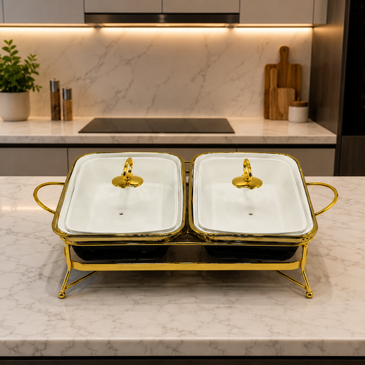 Luxury Twin Rect Serving Set – 12 Inches