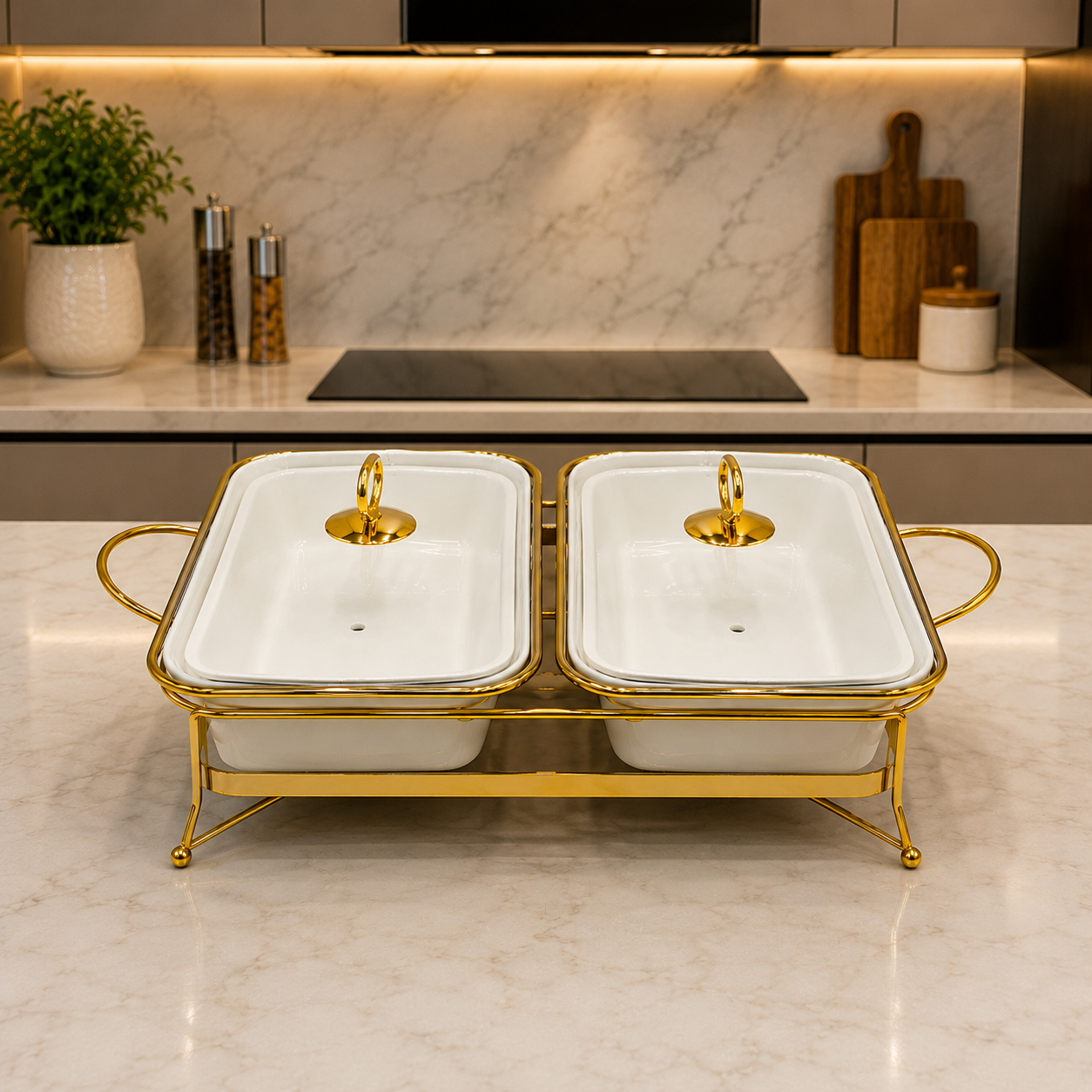 Luxury Twin Rect Serving Set – 12 Inches