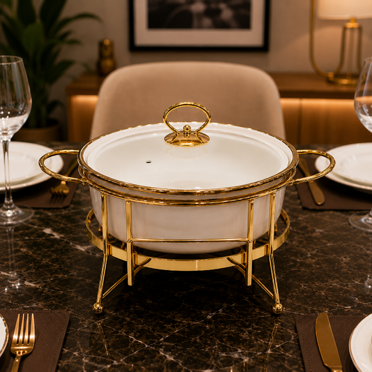 Royal Gold Round Serving Set – 10 Inches