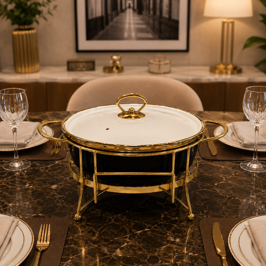 Royal Gold Round Serving Set – 10 Inches