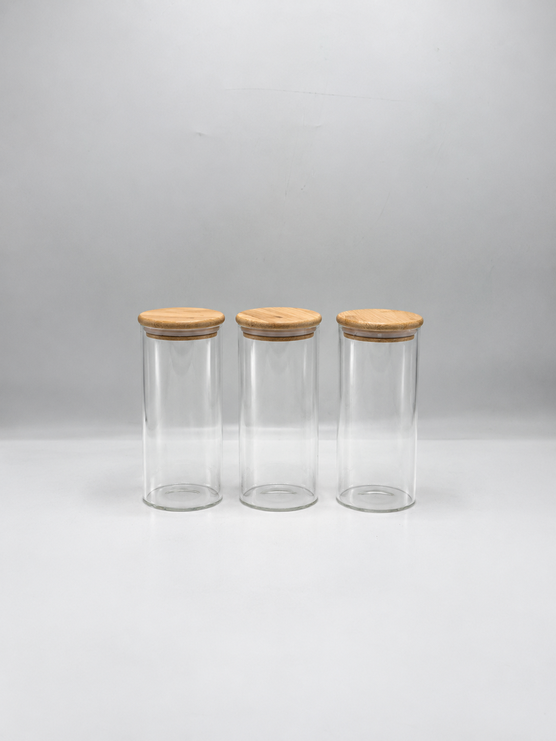 450Ml Glass Storage Container Set - 3 Piece Bamboo Lids