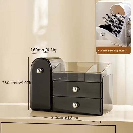 Large Capacity Cosmetic Storage Box, Multifunctional Desktop Skincare Product Holder, Vanity Lipstick And Eyebrow Pencil Organizer