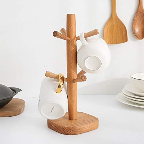 Creative Wooden Bamboo Cup Storage Rack – Tree Shaped Desktop Coffee & Tea Holder