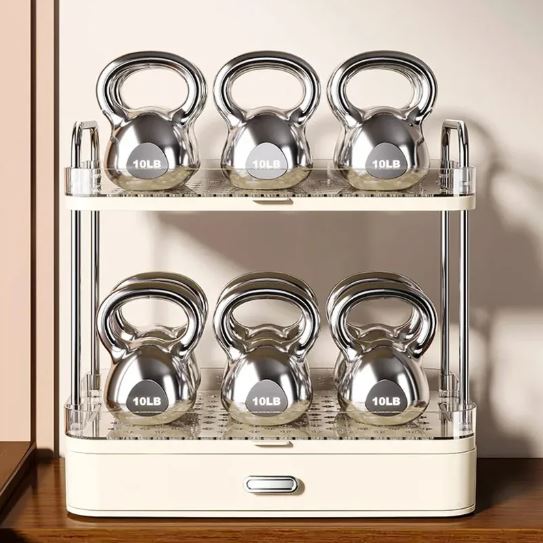 Large Capacity Double Layer Cup Rack With Drain Tray