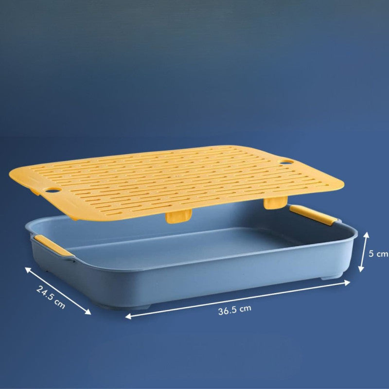 Double Layer Multi Purpose Plastic Dish Drain Tray