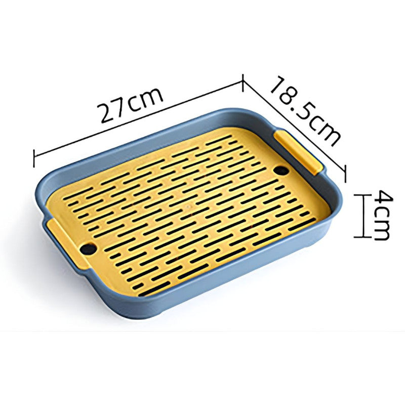 Double Layer Multi Purpose Plastic Dish Drain Tray