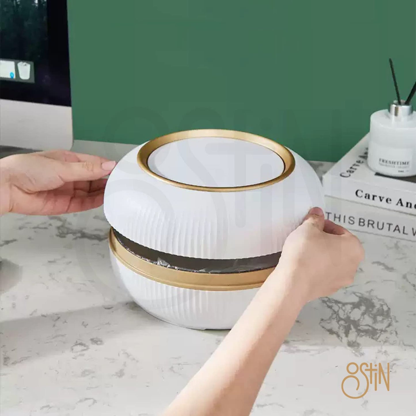 Creative Trash Can Household Dustbin Bins, Waterproof Bathroom Office Trash Bin