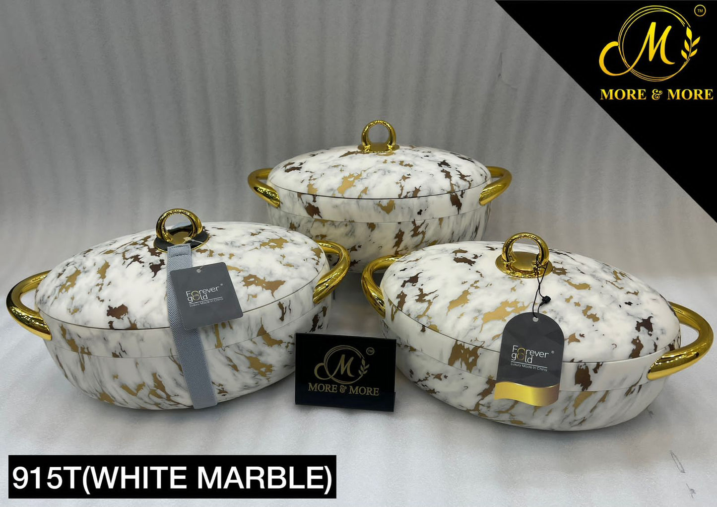 3-Pcs Hotpot Set - EC 915T (White Marble)