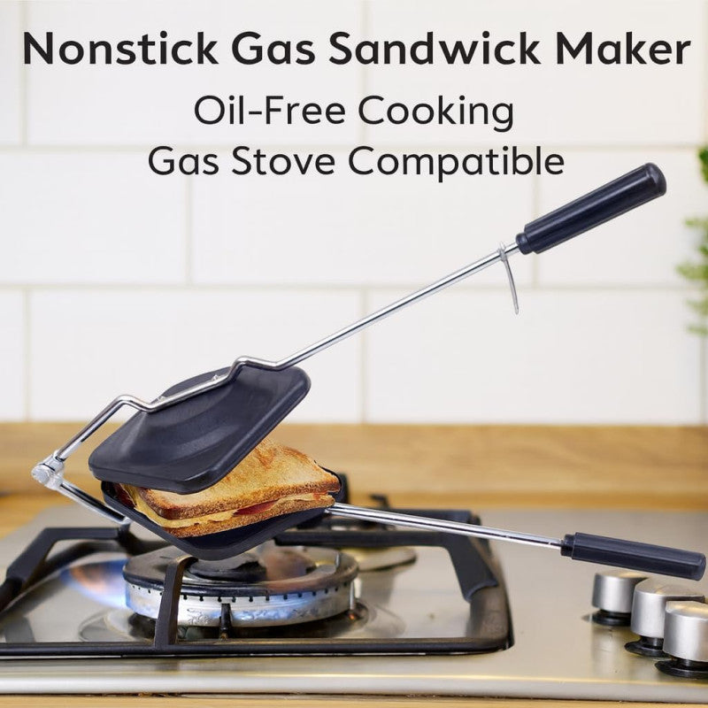 Gas Top Cast Iron Sandwich Maker, Stove Top Toasted Sandwich Grill