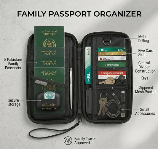 Waterproof Family Passport Holder Travel Wallet – Multi-Passport & Document Organizer (ON WEEKEND SALE)