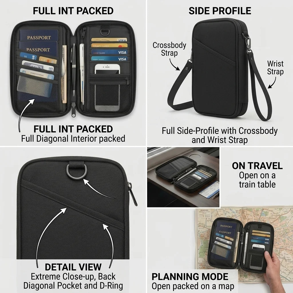 Waterproof Family Passport Holder Travel Wallet – Multi-Passport & Document Organizer (ON WEEKEND SALE)