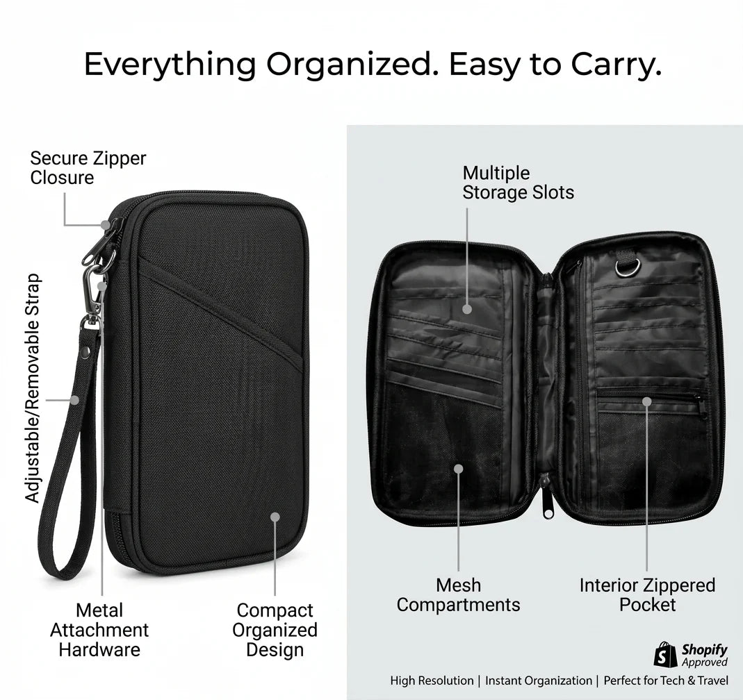 Waterproof Family Passport Holder Travel Wallet – Multi-Passport & Document Organizer (ON WEEKEND SALE)