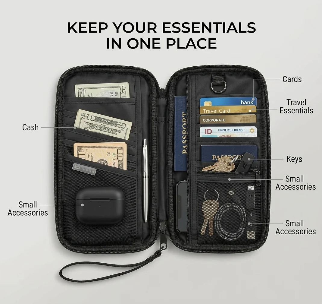Waterproof Family Passport Holder Travel Wallet – Multi-Passport & Document Organizer (ON WEEKEND SALE)
