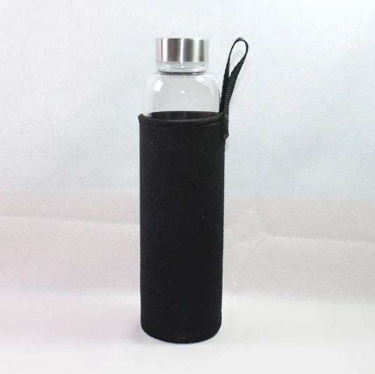 Borosilicate Glass Water Bottle Stainless Steel Leakproof Lid And Cover