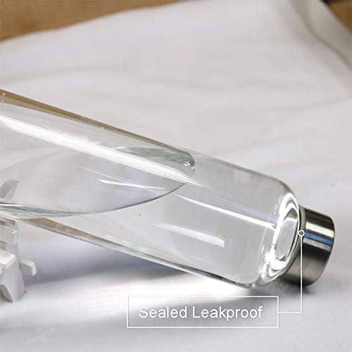 Borosilicate Glass Water Bottle Stainless Steel Leakproof Lid And Cover