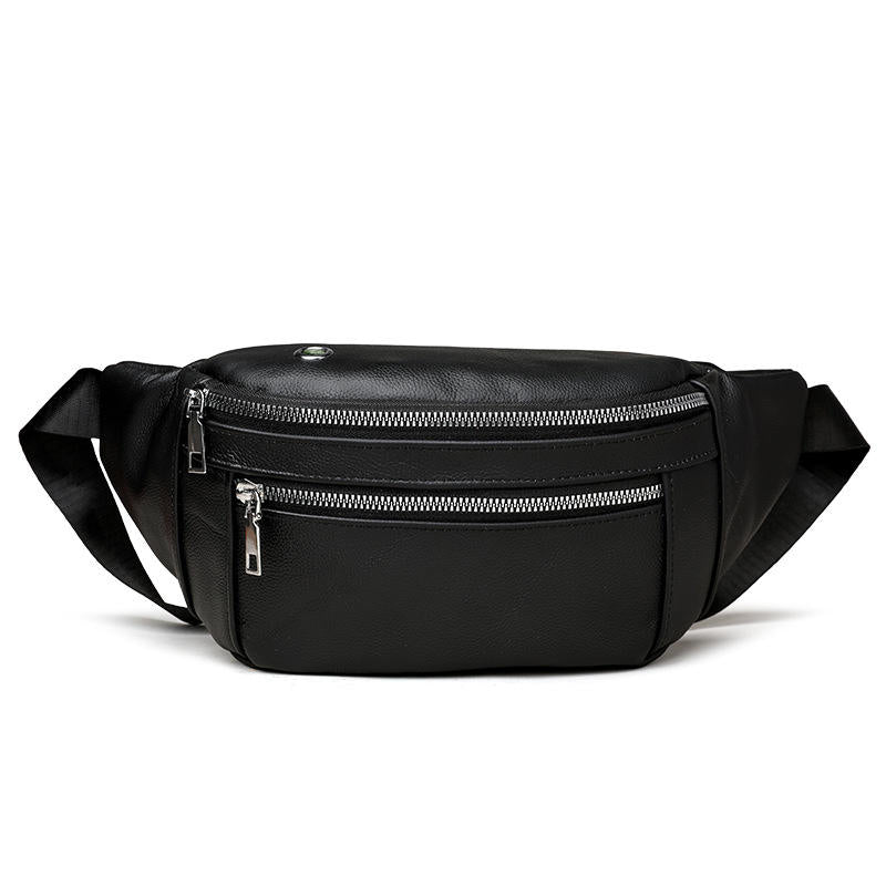 Men Chest Bag High Quality Sports Backpack for Cow Leather Crossbody Daypack Fashion Waist Pack