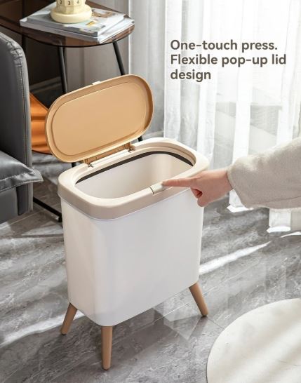 Household Trash Can for Kitchen, Bathroom, Living room, Office and Bedroom with Lid