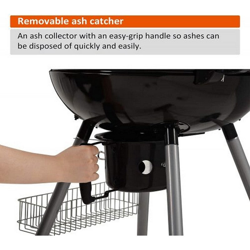 Charcoal Kettle BBQ Grill with Lid & 4 Legs Rolls Portable Fire Pit Outdoor Picnic Camping Cooking (22.5 inch)