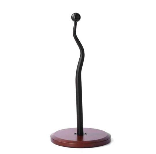 Kitchen Paper Towel Tissue Holder (Wooden Base & Metal Stand) Tissue Roll Organizer for Kitchen & Bathroom