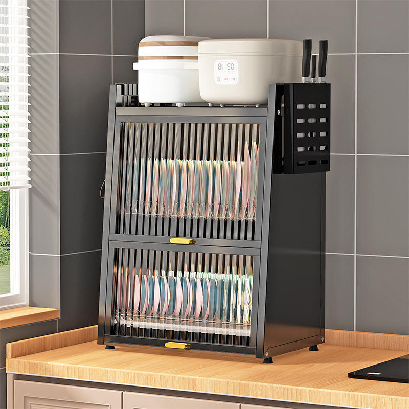 Deluxe Edition Large Capacity Kitchen Storage Drainage Cupboard Multi-functional Household Utensil Rack
