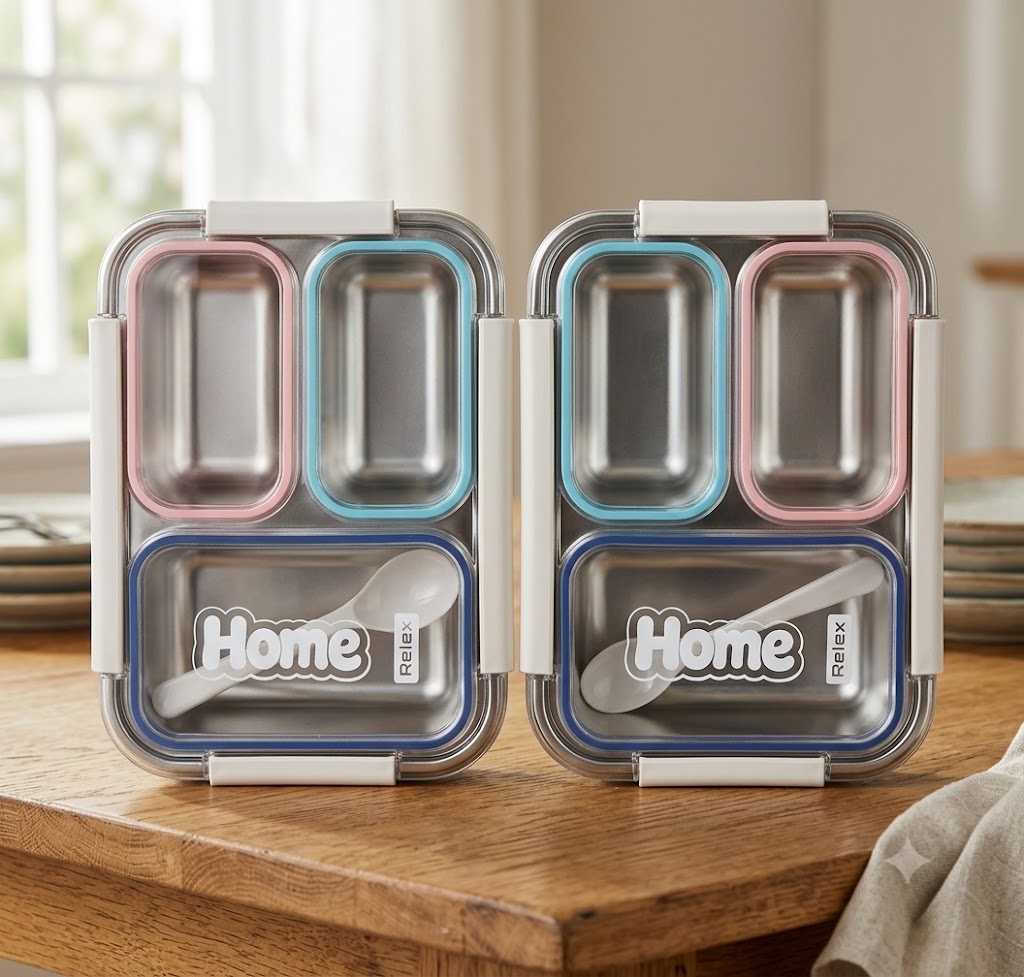 Stainless Steel 3-Compartment Bento Lunch Box