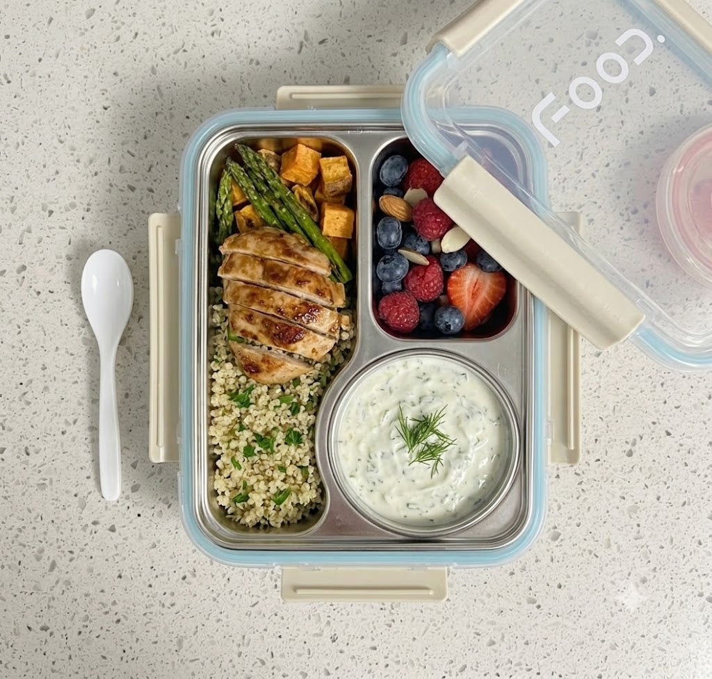 Stainless Steel Bento Box, 3 Grids Lunch Box for Kids