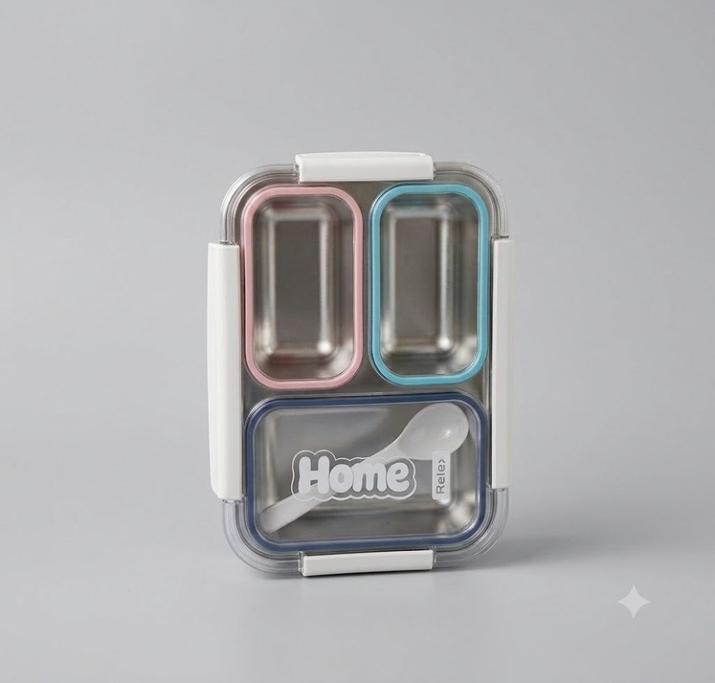 Stainless Steel 3-Compartment Bento Lunch Box