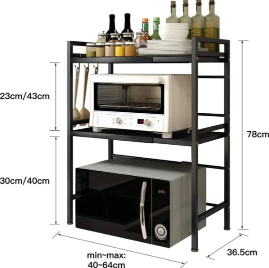 Double Shelf Metal Oven Rack Kitchen Organizer