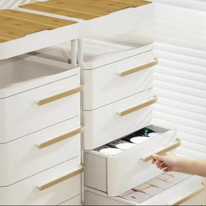 Movable Nightstand with Wheels | Multi-Tier Storage Cart with Drawers for Bedroom, Office & Living Room