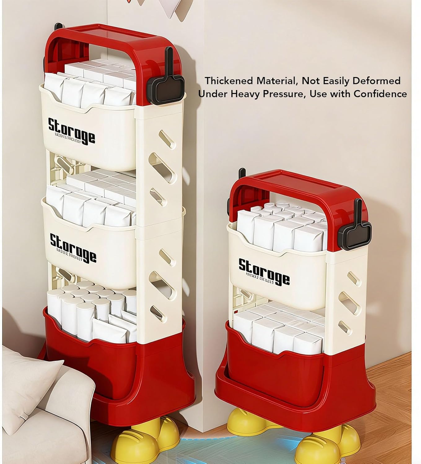 Multi-Purpose 2 & 3 Tier Large Storage Heavy Duty Storage Organizer Cart for Kitchen Bathroom Bedroom Office