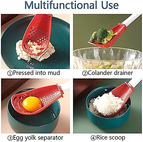 Multifunctional Kitchen Cooking Spoon - Egg Yolk Separator, Grater, Masher, Colander, Skimmer, Scoop - Heat Resistant