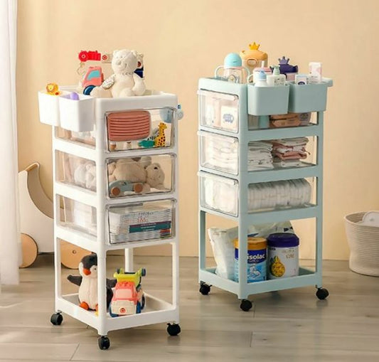 New Born Nursery Storage Trolley Cart, Rolling Trolley Cart