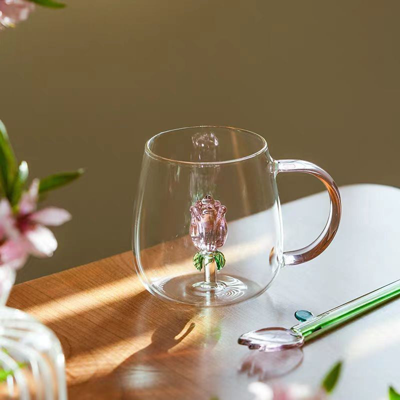 400ml 3D Cartoon Animal Glass Mug – Creative Coffee, Milk & Tea Cup with Handle | Adornia.pk