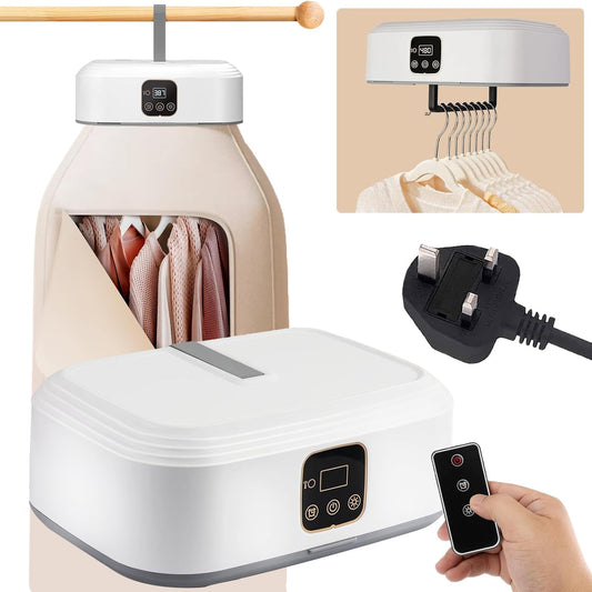 Portable Clothes Dryer, Mini Laundry Dryers with Remote Control, Small Compact Foldable Electric Drying Machine with Dry Bag