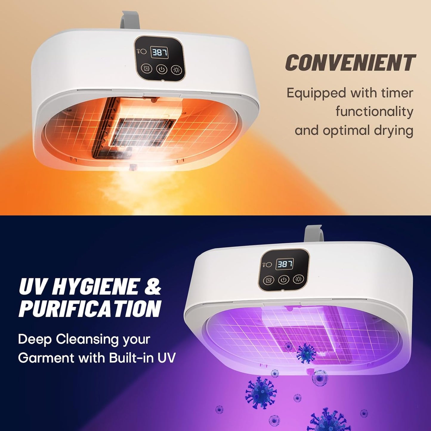 Portable Clothes Dryer, Mini Laundry Dryers with Remote Control, Small Compact Foldable Electric Drying Machine with Dry Bag