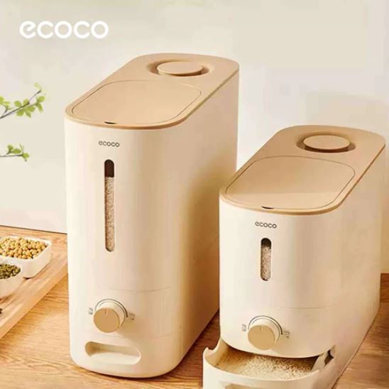 ECOCO Quantitative Rice Bucket - Anti-Moisture Rice Container, Rice Storage, Rice Dispenser