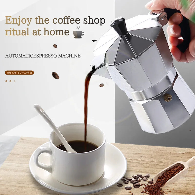 Aluminum Mocha Coffee Pot Espresso Coffee Maker Hand-brewed Octagonal Moka Pot