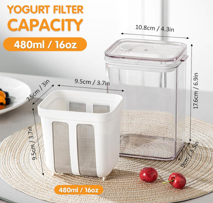 Yogurt Filter with Ultra-Fine Mesh Strainer – Greek Yogurt Maker & Nut Milk Kit