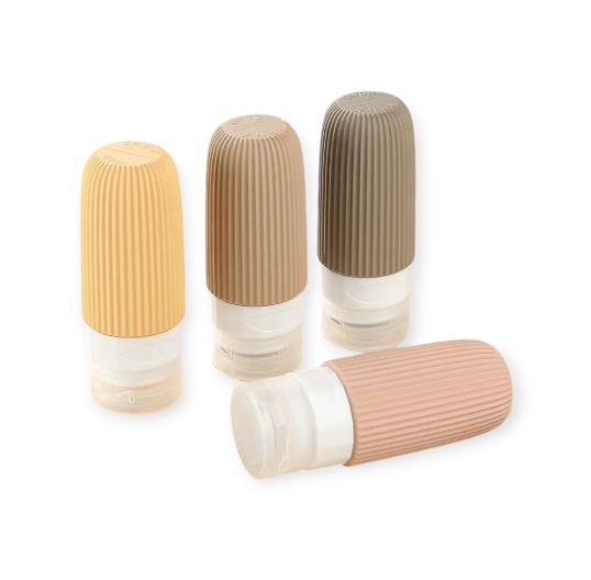 (Pack of 4) Silicone Travel Bottles for Toiletries BPA Free