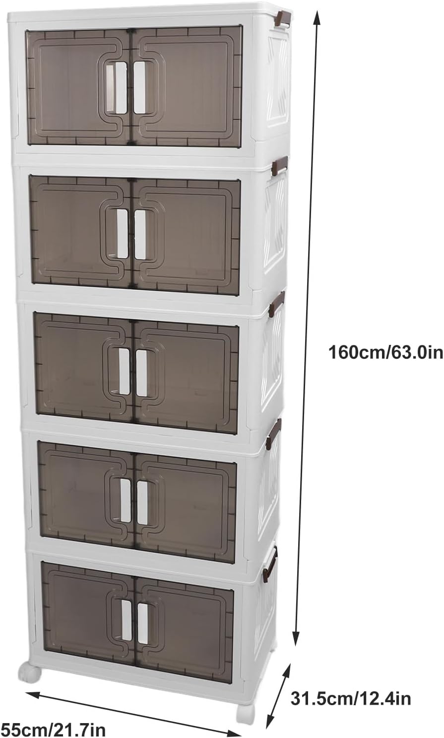 Stackable Storage Cupboard - 3/4/5 Layers with Wheels