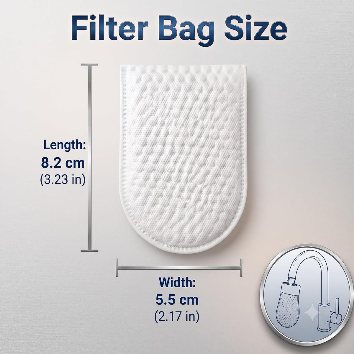 Pack of 10 - Universal Tap Water Filter for Kitchen & Bathroom, Reusable Cotton Filters Removes Dirt, Rust, Sand & Sediment, Multi-Purpose Faucet Filter Bag
