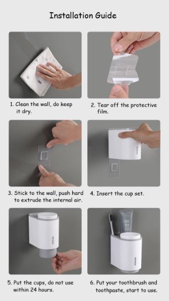 ECOCO Toothbrush Holder with Cup, Bathroom Organizer (Only Grey)