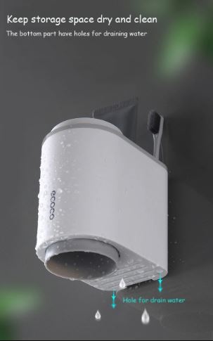 ECOCO Toothbrush Holder with Cup, Bathroom Organizer (Only Grey)