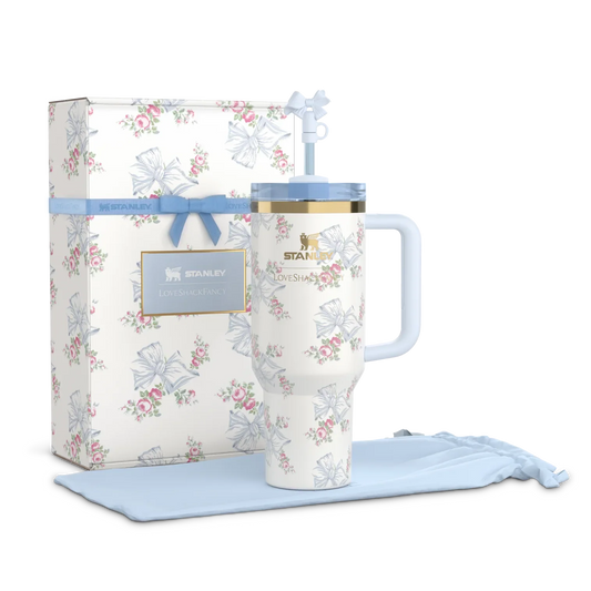Stanley X LoveShackFancy Holiday Quencher  – 40 OZ Rosa Beaux Blue in Pakistan | Adornia.pk