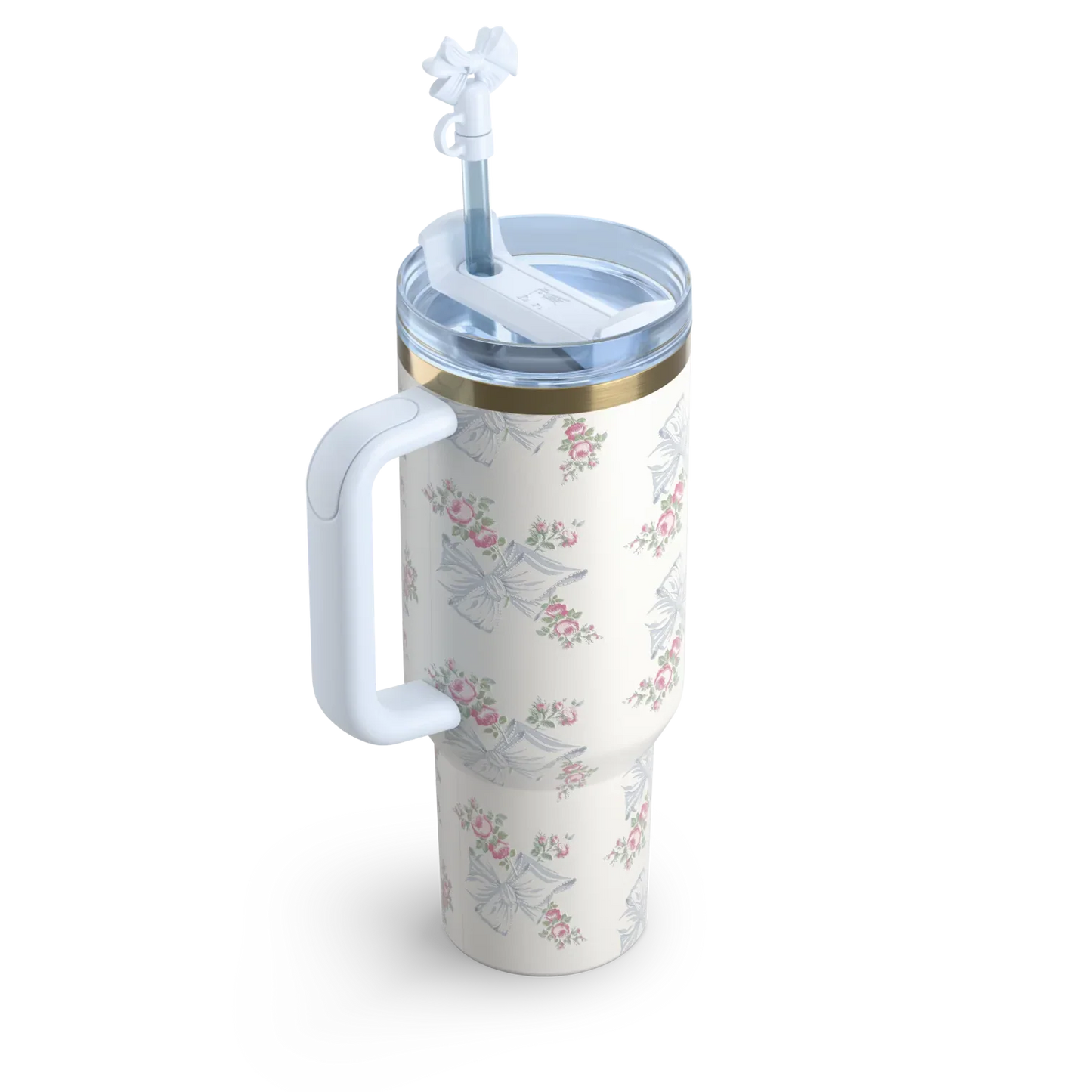Stanley X LoveShackFancy Holiday Quencher  – 40 OZ Rosa Beaux Blue in Pakistan | Adornia.pk