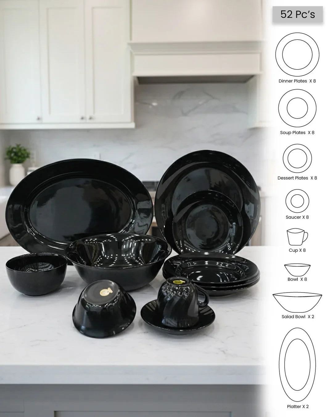 Elegant Black Dinnerware Set